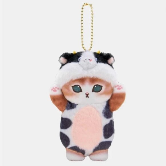 Mofusand Plush Doll Cat Cow Nyanma Keychain From Japan - Picture 1 of 2
